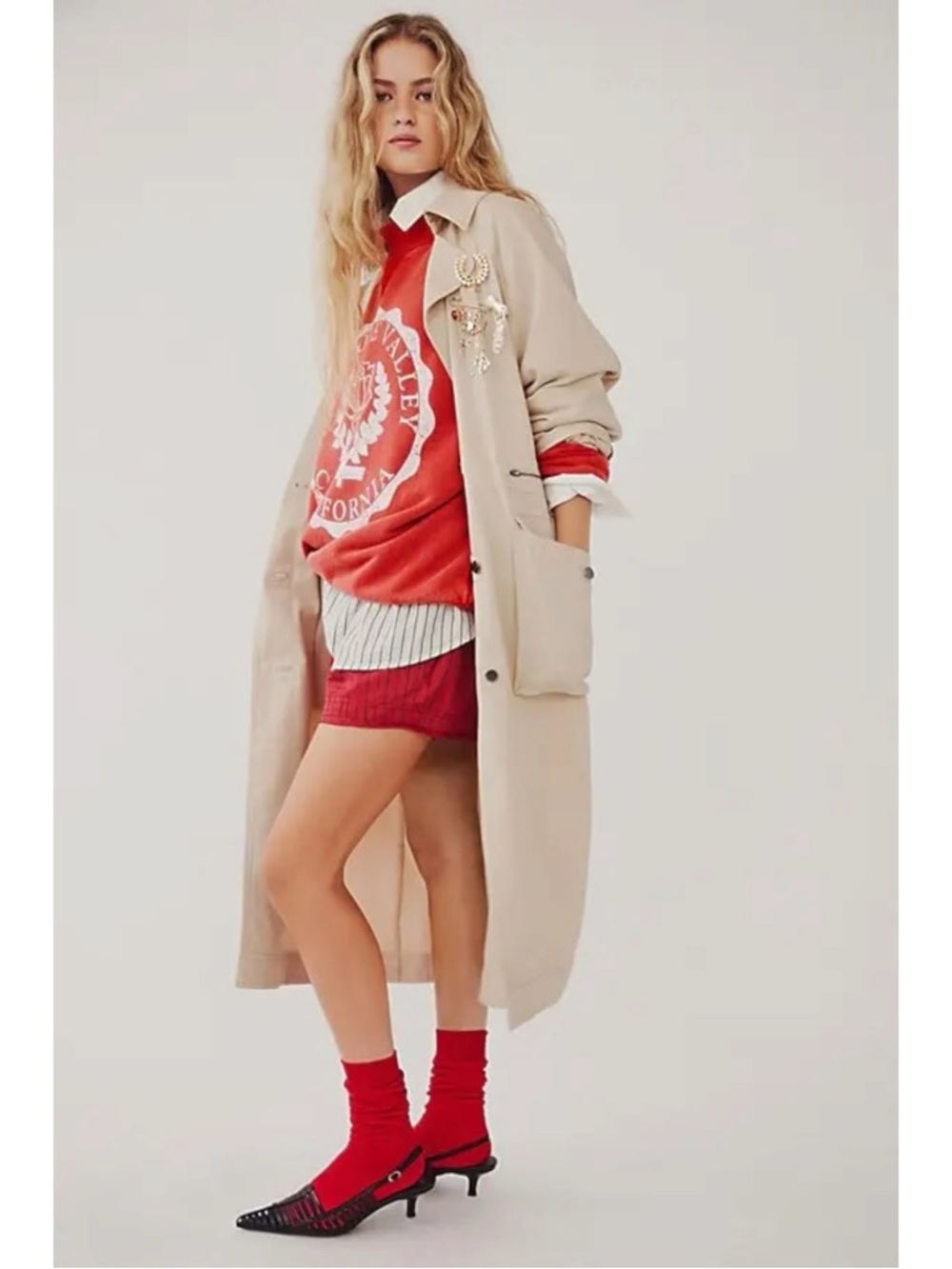 Free People Beige Trench Coat - Picture 13 of 14